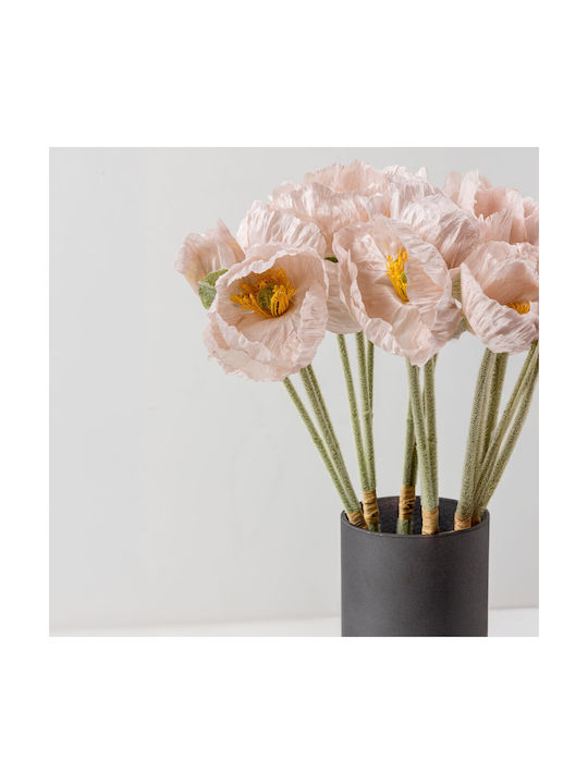 Poppy Λουλουδι Τεχνητο 61 Polyester Ροζ Ανοιχτο Σετ 12 Τμχ 030890 Polyester