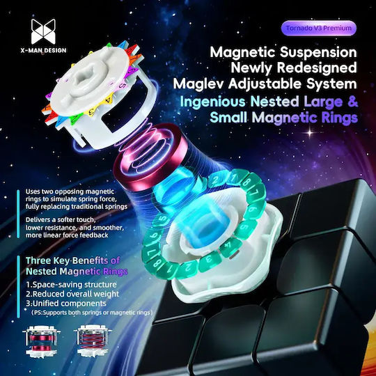 Qiyi X-man Tornado Μαγνητικός Κύβος Ταχύτητας 3x3