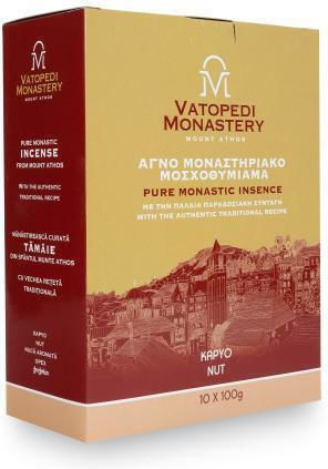 Pure Incense of Mount Athos Old Traditional Recipe 10 X 100g Authentic Product of Vatopedi Monastery Holy Great Monastery Vatopedi 28169 Walnut