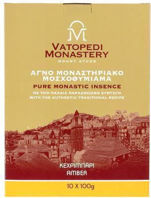 Pure Incense of Mount Athos Old Traditional Recipe 10 X 100g Authentic Product of Vatopedi Monastery Holy Great Monastery Vatopedi 28174 Amber