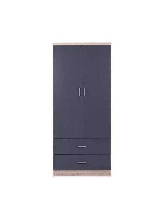 Double Door Wardrobe REINA Gray 80x42x181cm