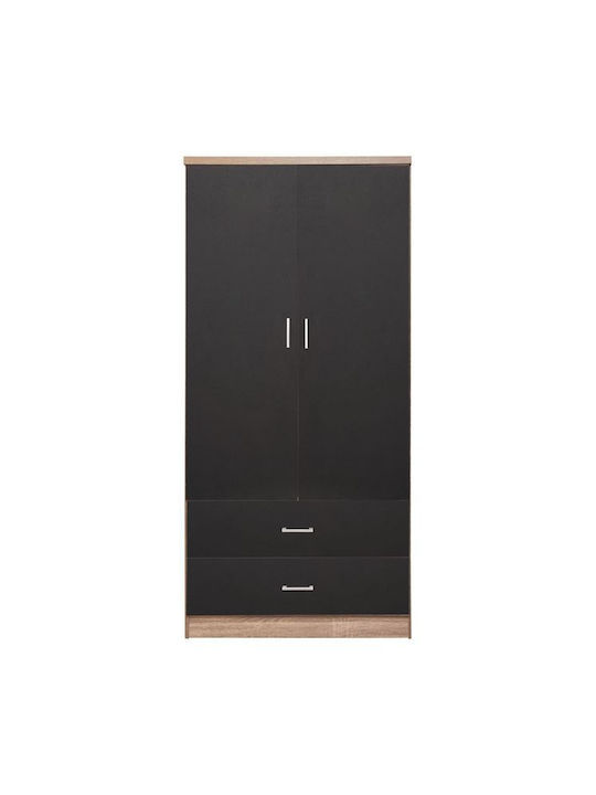Double Door Wardrobe REINA Gray 80x42x181cm