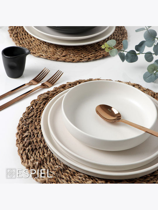 Espiel Terra Matt Plate Shallow made of Porcelain Beige with Diameter 21cm 6pcs