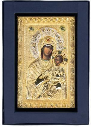 Panagia Vimataria Replica of Miraculous Icon Rotating Authentic Product of Vatopedi Monastery Holy Great Monastery Vatopedi 27087 20 X 13 Cm