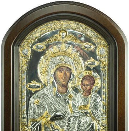 Theotokos Antiphonitria Replica of Miraculous Icon Authentic Product Monastery of Vatopedi Holy Great Monastery Vatopedi 030401000002 40 X 31 Cm