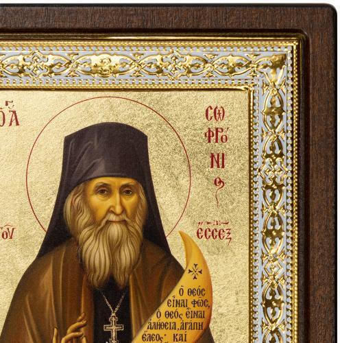 Saint Sophronius of Essex Canvas Icon Gold Background 17 X 15 Cm