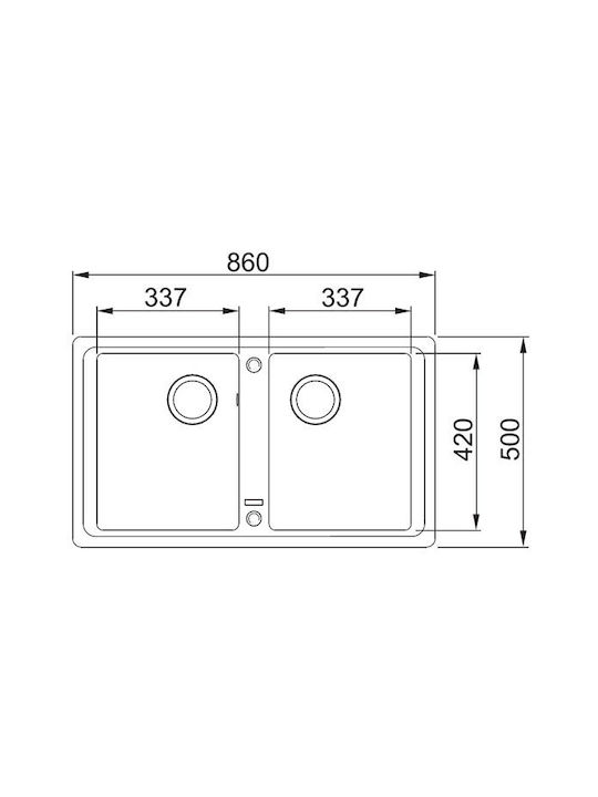 Franke Basis Bfg 620 Ένθετος Νεροχύτης από Συνθετικό Γρανίτη Μ86xΠ50cm Coffee