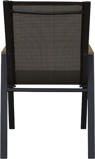 Καρέκλα Εξωτερικού Χώρου Μεταλλική Selby Grey 56x64x90εκ.