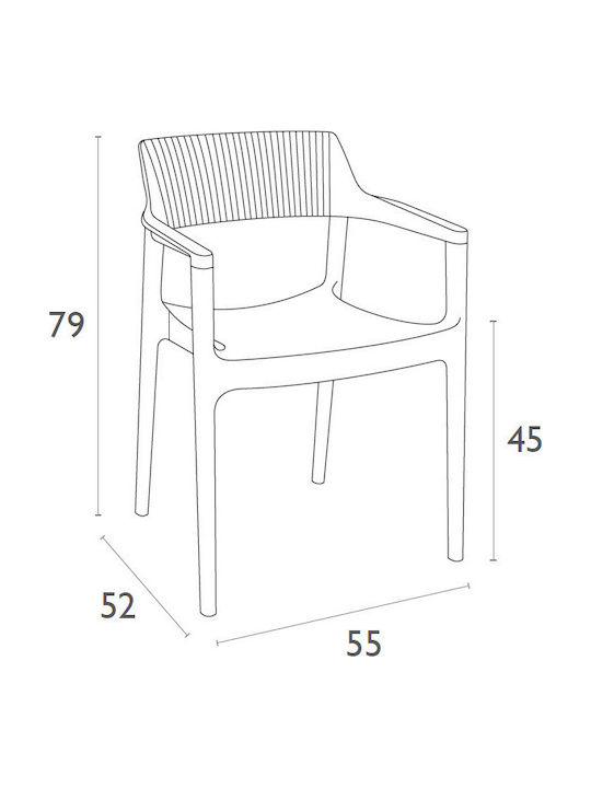 Gartenstühle Polypropylen Tulum Taupe 55x52x79cm