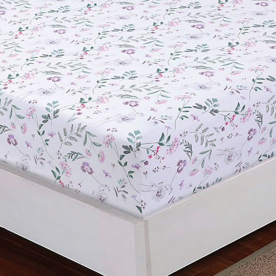 Casa Colori Double 140x200+30cm with Elastic Blooming Touch Floral