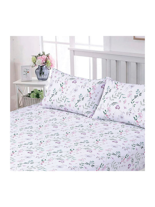Casa Colori Чаршаф Двойна с Ластик 140x200+30см. Blooming Touch Цветя