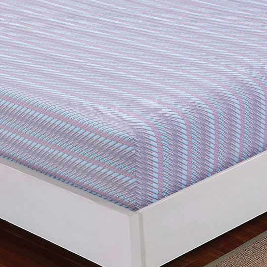 Casa Colori Single 100x200+30cm cu Elastic Calm Wave Stripes