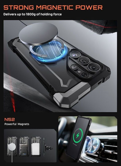 Supcase Unicorn Beetle Grip Mag Back Cover Σιλικόνης / Πλαστικό Μαύρο (Galaxy S26 Ultra)