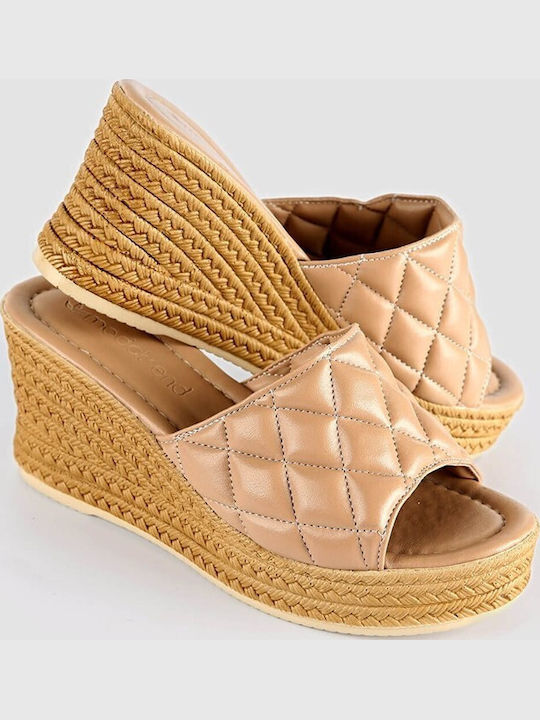 Damenplattformen Beige
