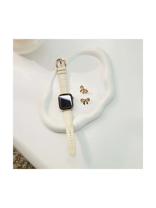 Burga Armband Leder Gold (Apple Watch 4/5/6/7/8/9/10/11 - SE (1/2/3))