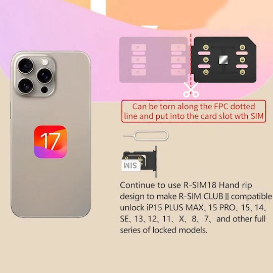 R-Sim Club 2 Unlock Card iPhone Series iOS18