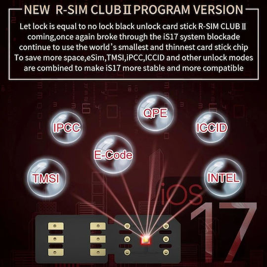 R-Sim Club 2 Unlock Card iPhone Series iOS18