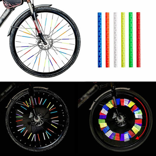Set 12 Reflective Material Ornaments Bicycle Spokes Yellow Color