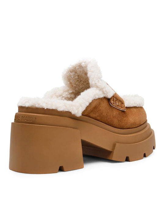 Turnpike Suede Mules με Τακούνι σε Ταμπά Χρώμα