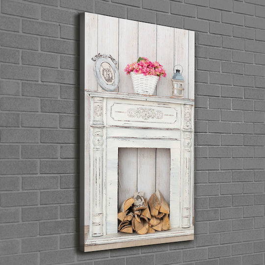 Panou De Perete Din Pânză Decorațiune Durabilă Focar Din Lemn 60x120 Cm
