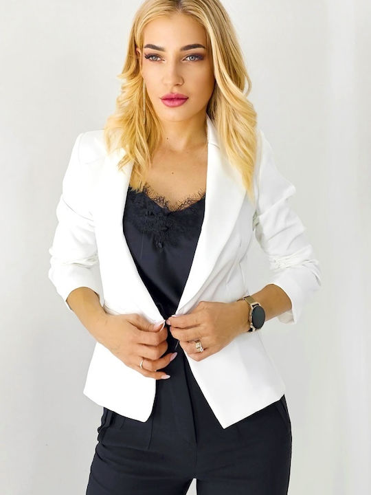 Long Women's Blazer White