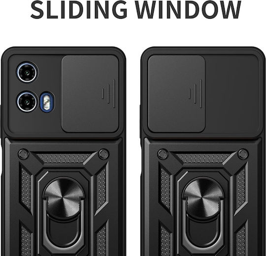 Magnetic Umschlag Rückseite Schwarz (Moto G71 5G)