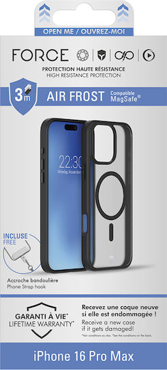 Force Case Калъф Iphone 16 Pro Max Подсилен Съвместим С Magsafe Air Frost Tryax 3m System Черен