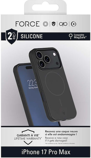 Force Case Silikon Handyhülle Iphone 17 Pro Max Magsafe Kompatibel Stoßfest 2m Schwarz