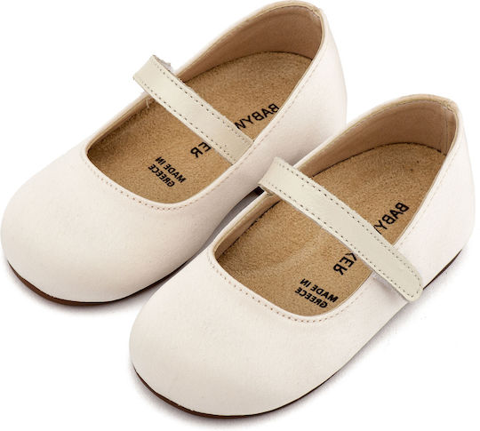 Babywalker Ecru Baptism Fabric Pumps