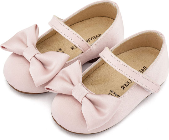 Babywalker Pink Baptism Fabric Pumps