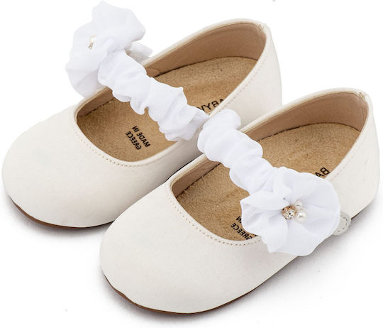Babywalker Βαπτιστικές Δερμάτινες Μπαλαρίνες Λευκές