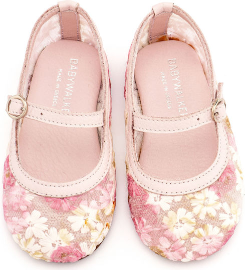 Babywalker Pink Baptism Fabric Pumps
