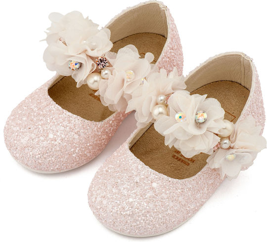 Babywalker Pink Baptism Leather Pumps