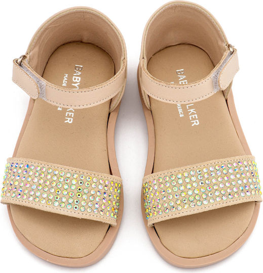 Babywalker Pantofi De Botez Din Piele Sandale Bej