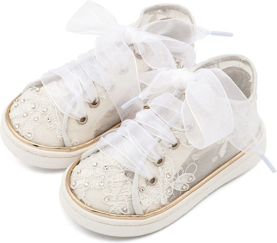 Babywalker White Baptism Fabric Sneakers