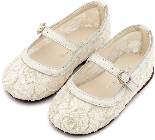 Babywalker Ecru Baptism Fabric Pumps