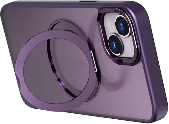 Jaym Magsafe Hülle Für iPhone 16 Plus Drehbarer Ring Stand Lila