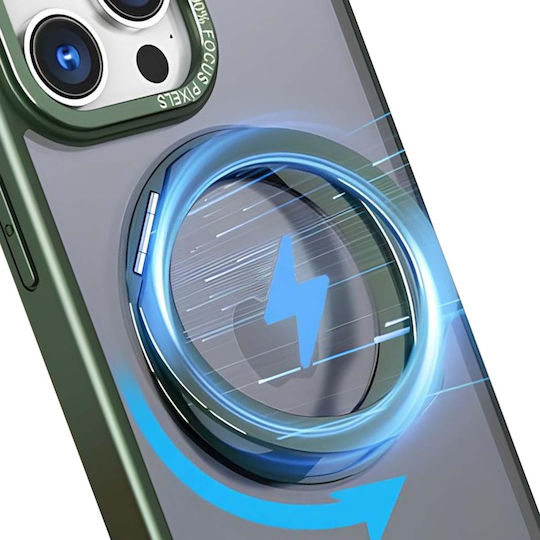 Jaym Magsafe Handyhülle iPhone 16 Drehbarer Ring Ständer Grün