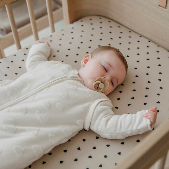 Meyco Baby Sheet Crib Flannel Fitted Beige 70x140cm