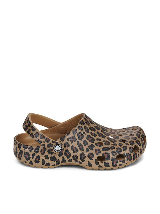Crocs Classic Γυναικεία Σαμπό Καφέ