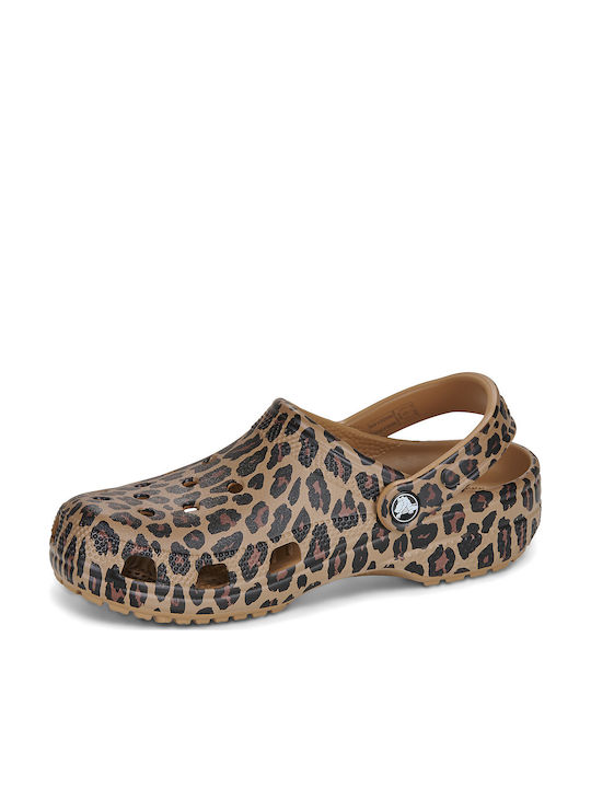 Crocs Classic Γυναικεία Σαμπό Καφέ