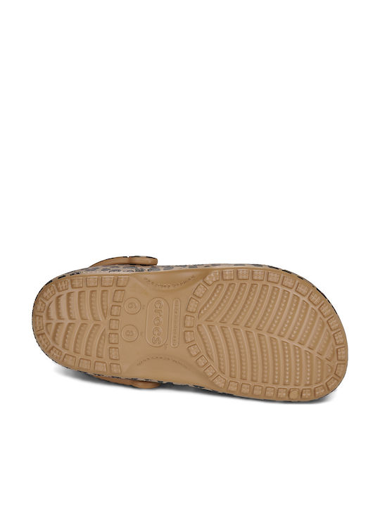Crocs Classic Γυναικεία Σαμπό Καφέ
