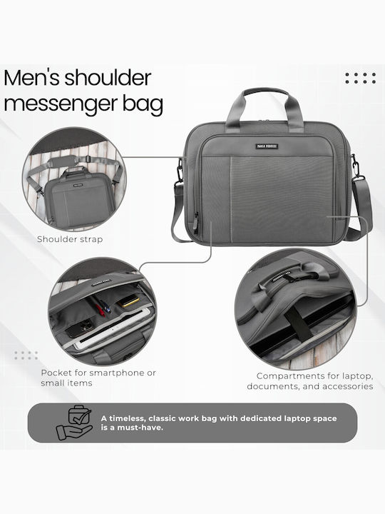 Geantă Laptop Gri Unisex Material Ușor Umăr Paolo Peruzzi As-02-dgr