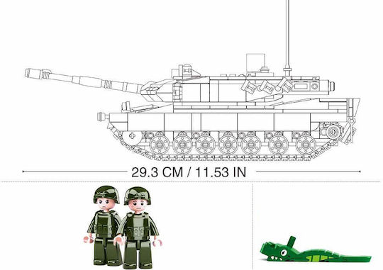 Sluban Building Blocks 2-1 Main Battle Tank for 10+ Years 766 Pieces