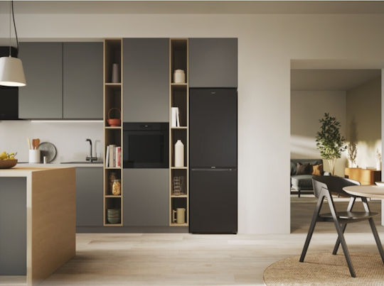 Kühl-Gefrierkombination 355Es NoFrost H185xB59.5xT66.7cm. Schwarz Fresco 500
