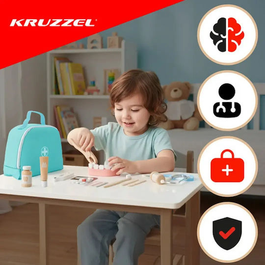 Kruzzel Kids Medical Set Made of Wood for Ages 3+ 24pcs