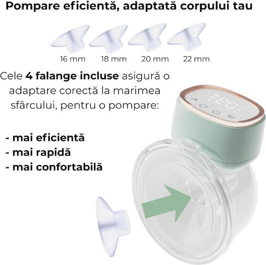 Kidizi Pompa de sân simplă electrică Funcționează cu baterie Fără BPA Verde