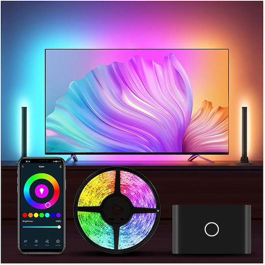 Avizar Smart LED-Streifen TV Wi-Fi Sprachsteuerung 2 Seitenmodule Schwarz