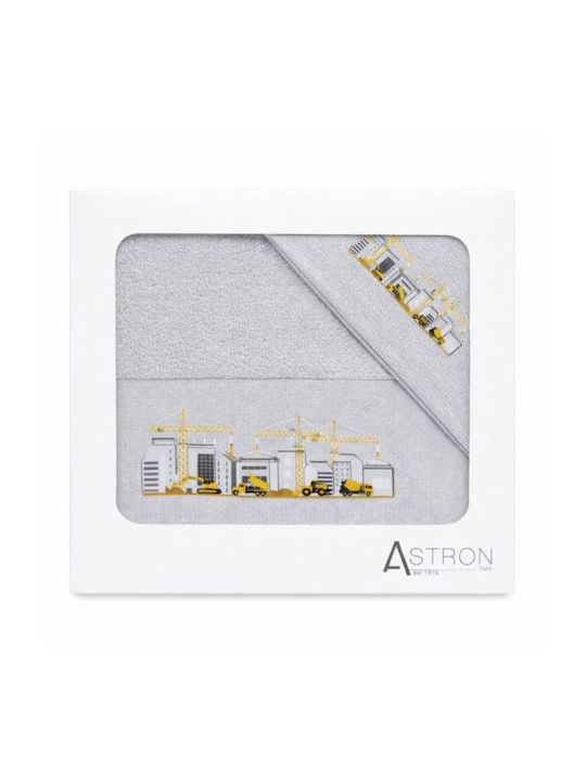 Astron Italy Set Babyhandtücher 2 Stück Constructions Grau 70x140cm Gewicht 500gr/m²