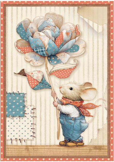 Set of 8 Decoupage Rice Papers Stamperia 10.5×14.8cm Family